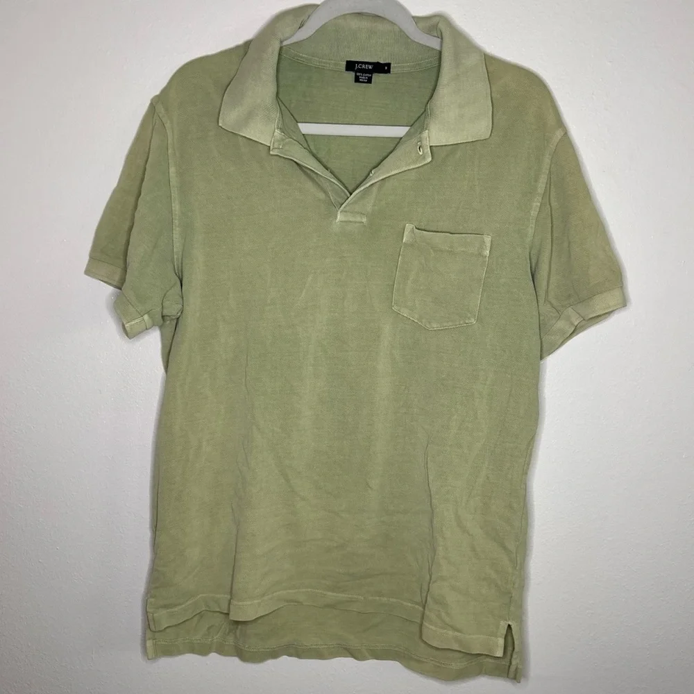 Jcrew 100% cotton green polo shirt